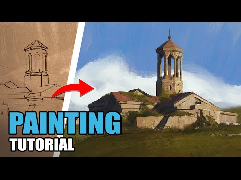 How I Paint Landscapes from Reference ( Digital Painting Tutorial )
