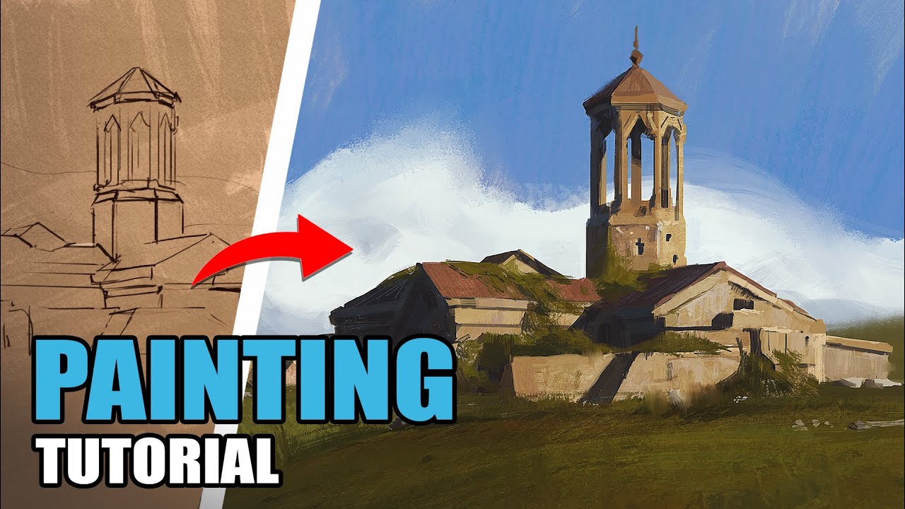 How I Paint Landscapes from Reference ( Digital Painting Tutorial )
