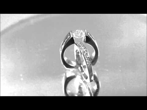 14K WHITE GOLD ROUND DIAMOND ENGAGEMENT RING AND BAND TENSION 2.28CT H-VS2 EGL US - KNR INC - 656