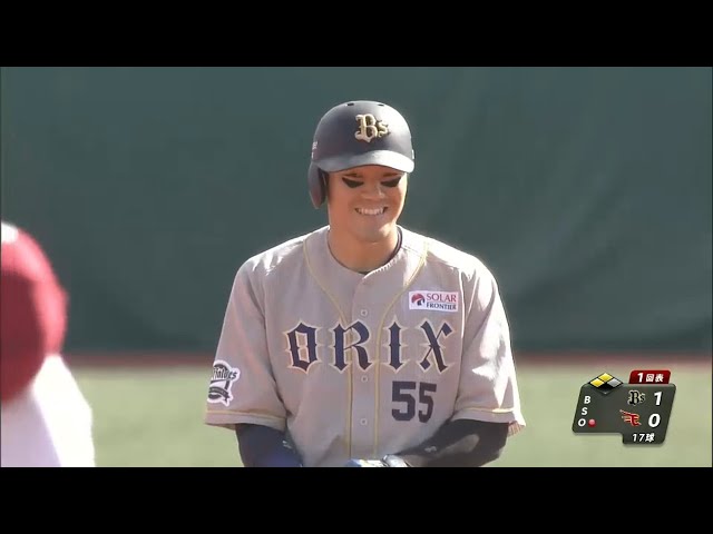 【1回表】内角捉えた痛烈タイムリー!! バファローズ・T-岡田 ライト線へ先制2塁打!! 2015/9/19 E-Bs