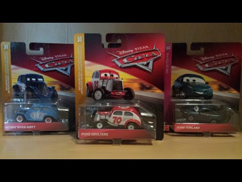 Mattel Disney Cars 2019: Singles Case J Overview | Duke Coulters, Heyday River Scott, Mo Revlin