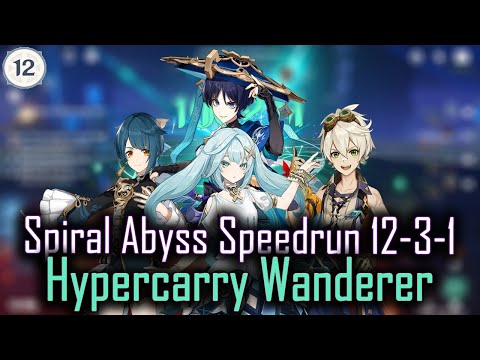 Genshin Impact 3.3 Spiral Abyss Floor 12-3-1 in 33 seconds with C1 Wanderer Hypercarry (Speedrun)