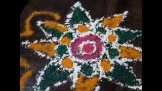 preview picture of video 'How To Apply Simple home based traditional Rangoli'