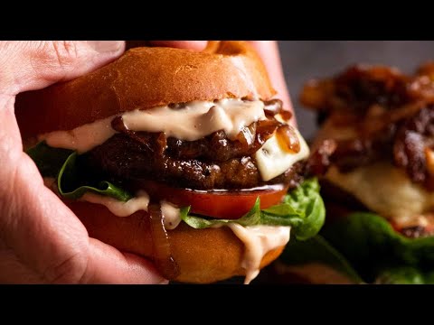 Swiss Mushroom Burgers - quick and easy! (Vegetarian)