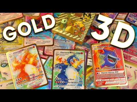 Golden 3D Pokemon Cards Ultra Rare - Fake Pokemon Cards from Aliexpress