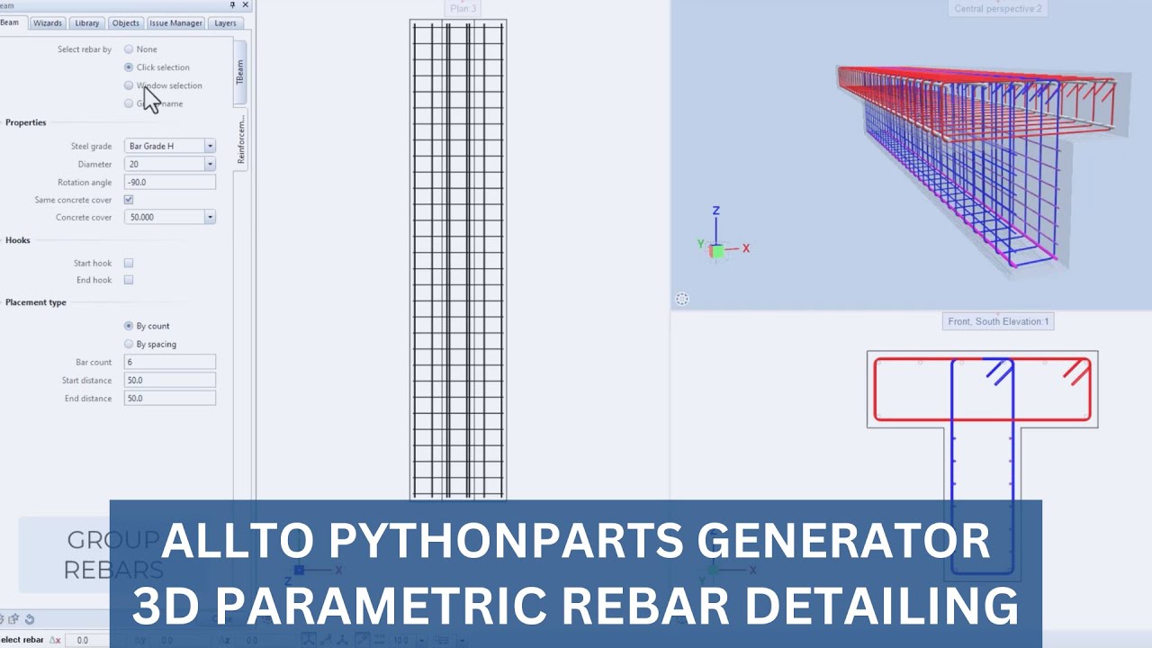Create parametric rebar detailing - PythonParts Generator