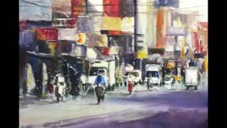 Watercolor Demo Street View in Taiwan