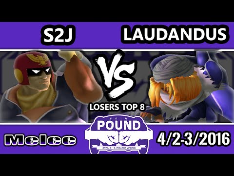 Pound 2016 - Laudandus (Sheik) Vs. S2J (Captain Falcon) - Losers Top 8 - SSBM