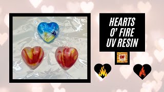 Hearts O' Fire In UV Resin Plus A Giveaway | UV Resin Art | UV Resin Pouring