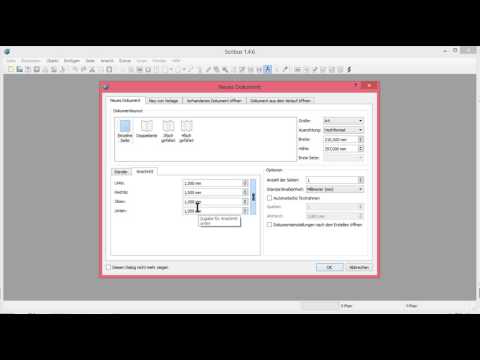 Scribus Anleitung 1 : Anschnitt, Seitengröße, Seitenzahl,Ränder,Ausrichtung