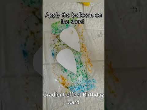Gradient effect balloon birthday card | D.I.Y card for KIDS | #shorts #painting #Dhritiartandcraft