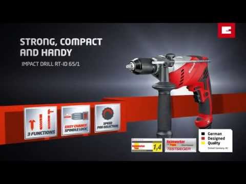 Elektrinis gręžtuvas su pakalimo funkcija Einhell RT-ID 65 video
