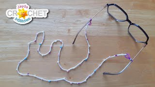 Fast, Easy & Pretty Eye Glasses Chain Crochet With Beads Tutorial