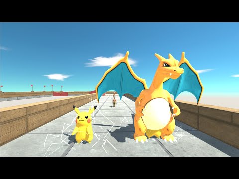 PIKACHU AND CHARIZARD DEATH RUN - Animal Revolt Battle Simulator