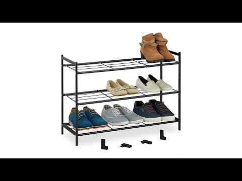 Étagère à chaussures empilable 3 niveaux Doré