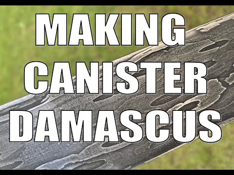 Making Canister Damascus with Ball Bearings and Chainsaw Chain.