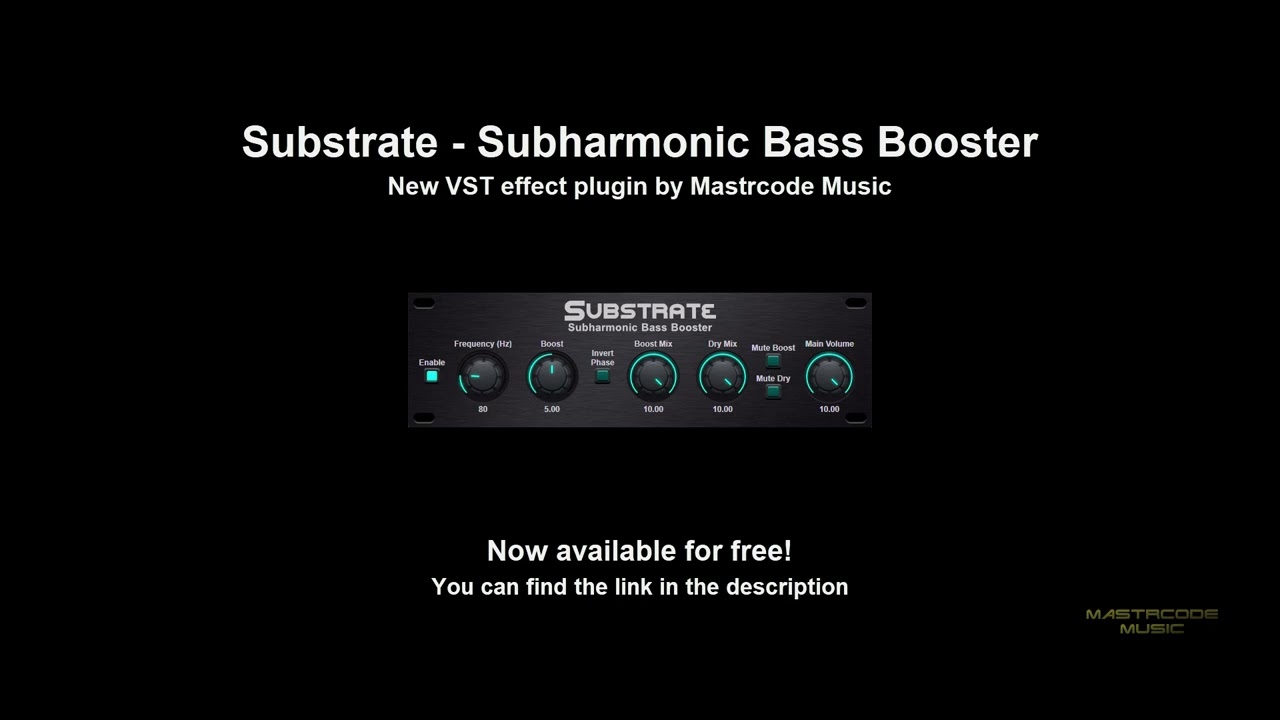 Now available: Substrate - Subharmonic Bass Booster VST Effect Plugin - YouTube