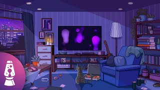 Lofi Music with Pixel Art and Lava Lamp TV Background14