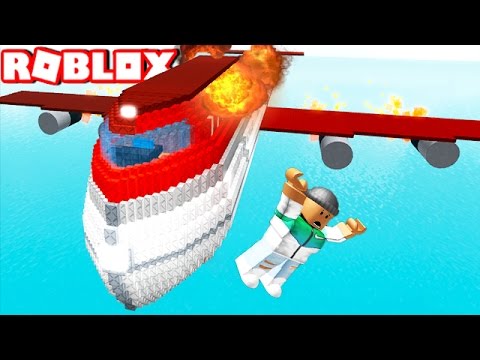 JUMP TO SURVIVE A PLANE CRASH IN ROBLOX