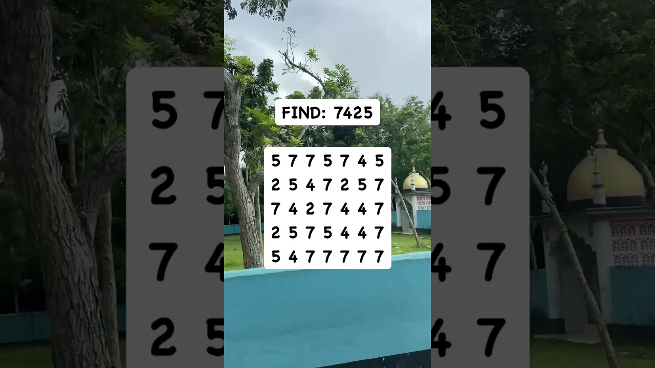 Observation Visual Test: 5 Seconds For You To Spot 7425. Try Your Skills!  #search #puzzle #shorts