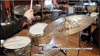 Video thumbnail for Istanbul Agop 21" Xist Dry Dark Brilliant Crash Cymbal by Wood & Weather Drum Shop