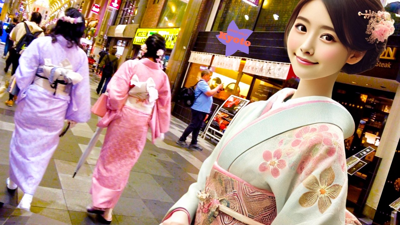 Kyoto 🐶 Kyoto Shijo Town ♪ 💖 4K ASMR Nonstop 1 Hour