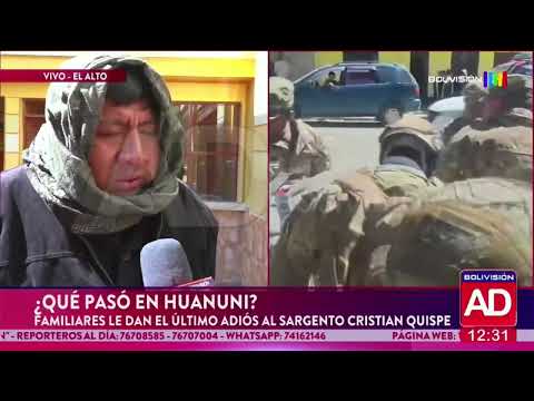 Familiares despiden al sargento Cristian Quispe y piden respuestas por lo ocurrido en Huanuni