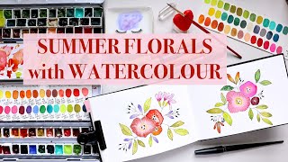 🌺🌿Watercolour Summer Floral Illustration JUN 2024 | Tutorial