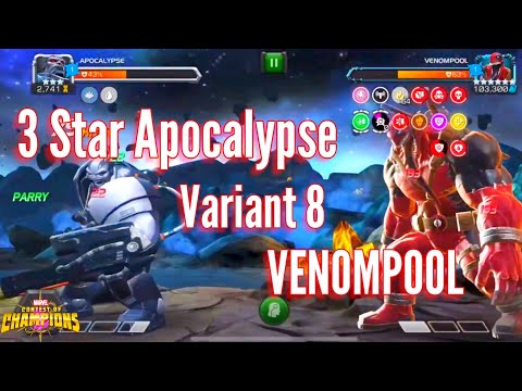 3 Star Apocalypse Vs Venompool Boss Fight Variant 8 Final Boss • Mcoc • Marv Contest of Champions