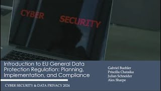 Introduction to EU General Data Protection Regulation Planning  Implem