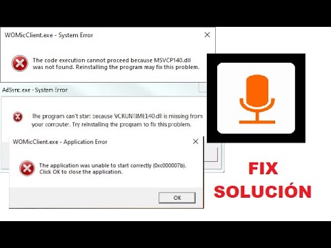 How to fix WO Mic ERROR ( vcruntime140.dll - MSVCP140.dll - 0xc00007b ) 2022