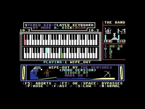 Wipe Out being played in Mark Dickenson's Stereo Sid Player (Commodore 64)
