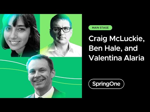 Craig McLuckie, Ben Hale, and Valentina Alaria at SpringOne 2021