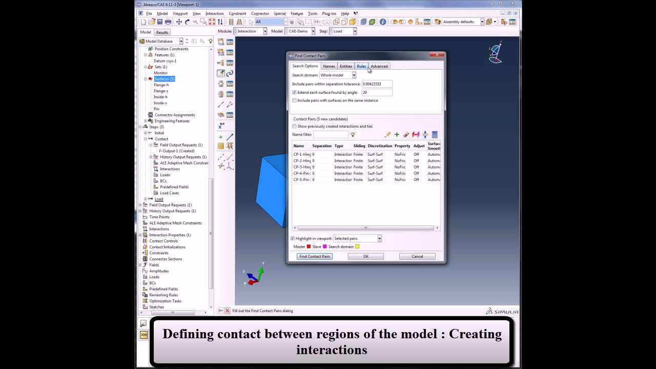 SIMULIA Abaqus CAE demo hinge