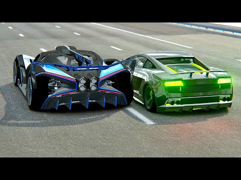 Bugatti Bolide vs Lamborghini Gallardo LP-7777 SL Quad Turbo - Drag Race 10 KM