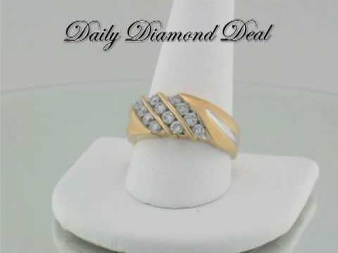 14K Gold Mens Diamond Ring 1.20 CT www.DailyDiamondDeal.com