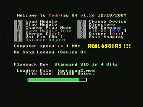 COMMODORE 64 - TURRICAN 2 MOD PLAYED WITH REAL 6581R3 !  WITH MODPLAY64 V1.2