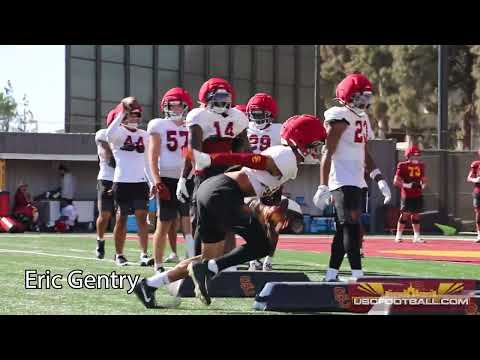 USC linebacker drills from 2025 fall camp