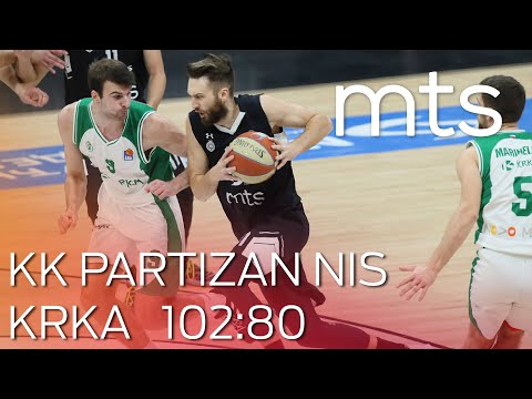 KK Partizan NIS KK Krka 102:80 Aba liga 9. kolo sezona 2019/20