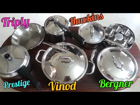 My stainless steel cookware collection/indian cooking utensi...
