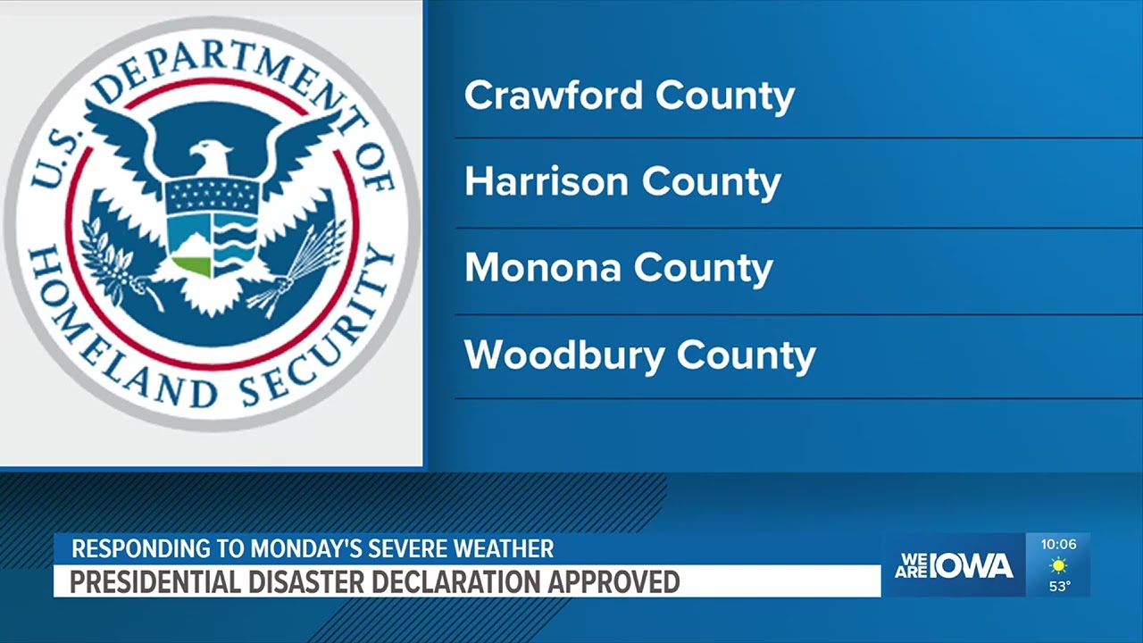 Gov. Reynolds declares disaster proclamation for 4 Iowa counties affected by recent storms