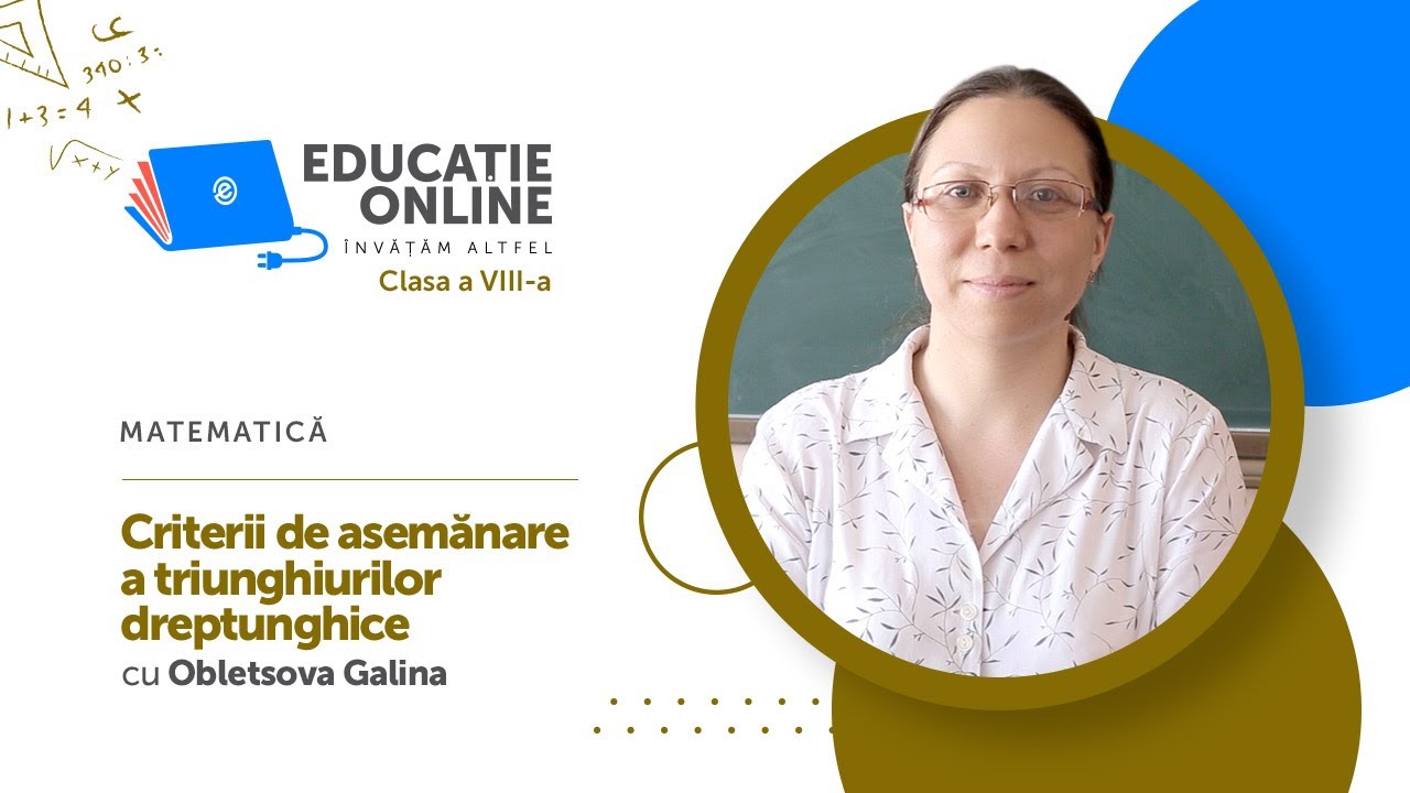 Matematic?, Clasa a VIII-a, Criterii de asem?nare a triunghiurilor dreptunghice