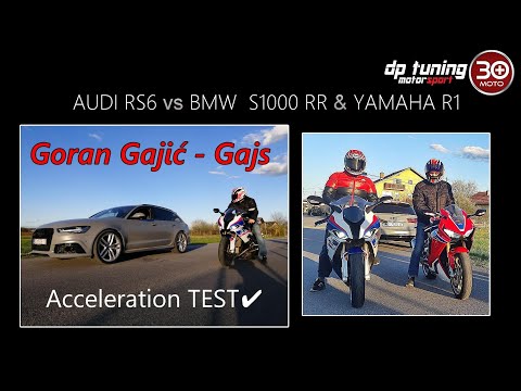 GORAN GAJIĆ GAJS i BORIS TURKOVIĆ⚡️AUDI RS6 /BMW S1000RR /Yamaha R1/ACCELERATION Test/ 370. MOTO 30+
