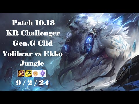 Gen.G Clid - Volibear Jungle vs Ekko - KR Challenger 1152 LP - Patch 10.13