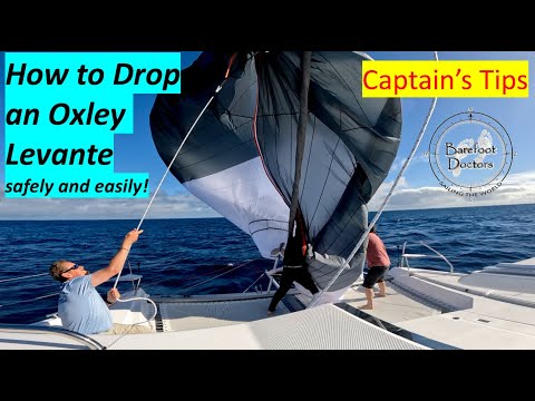 How to drop an Oxley Levante - Safely and Easily.  And how to manage squalls! Leopard 50 Catamaran