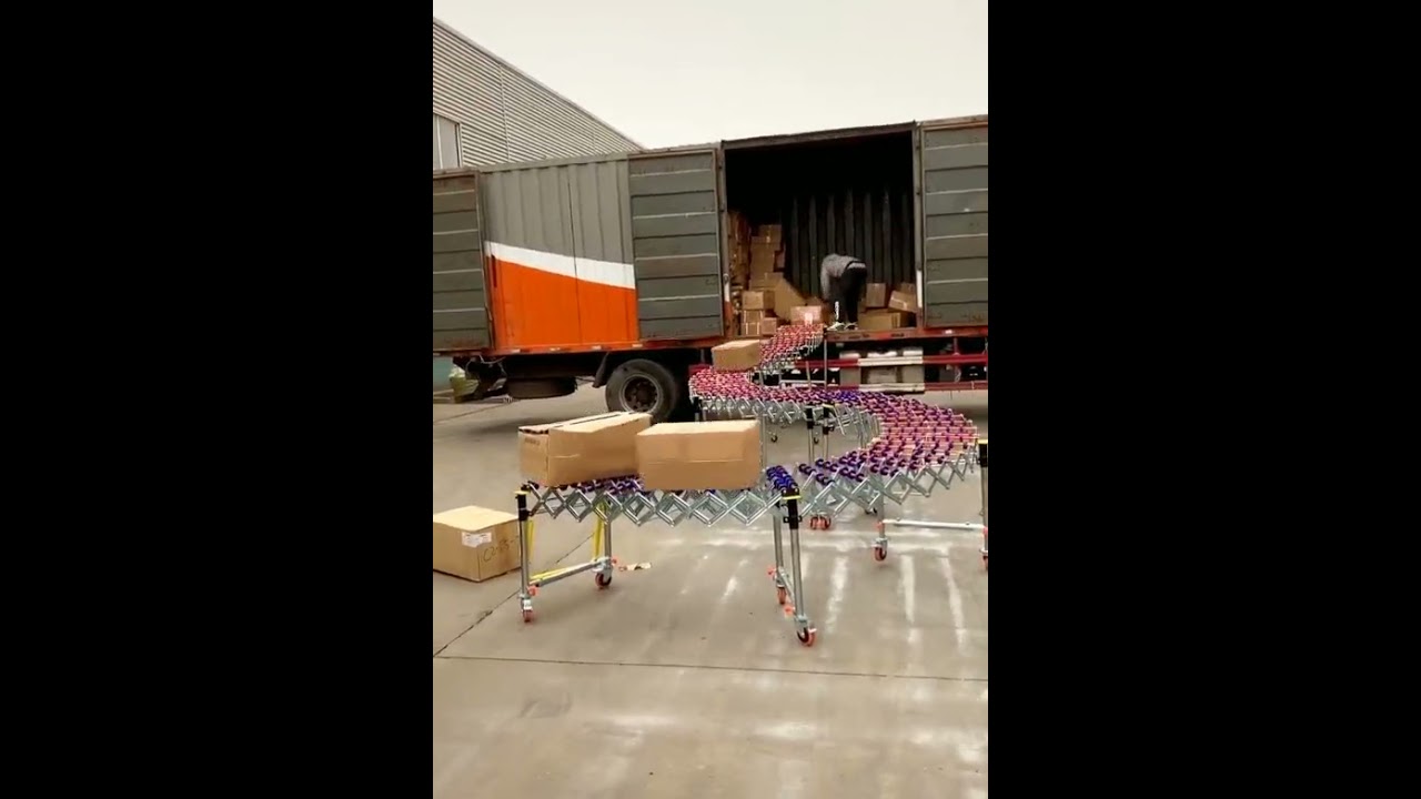 Factory price custom high efficiency telescopic roller conveyor