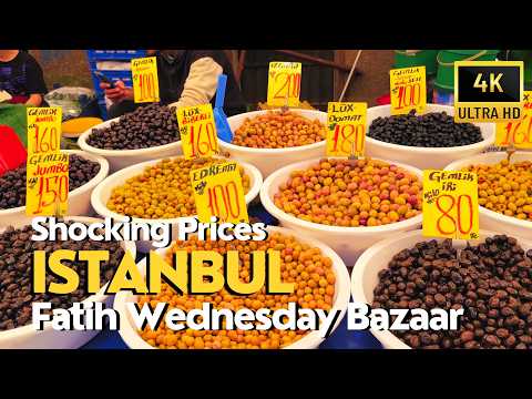 🇹🇷Istanbul 4K Walking Tour 2025 Turkish Street Market | Fatih Wednesday Bazaar | Shocking Prices
