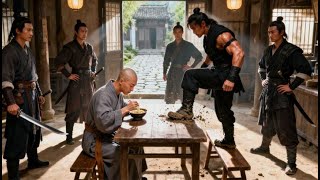 Download lagu Kung fu film! A monk eating noodles at a noodle shop gets bullied, but he's a hidden top master! mp3