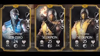 MKX MOBILE MY 3 NEW CHARACTERS INFERNO SCORPION NINJUTSU SCORPION GRANDMASTER SUB ZERO