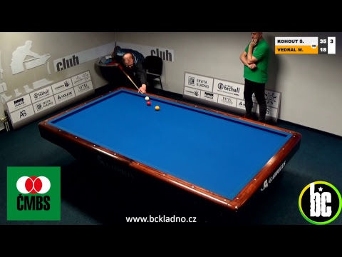 CZECH 3-cushion league D1 - 14th round - Štěpán KOHOUT vs. Martin VEDRAL